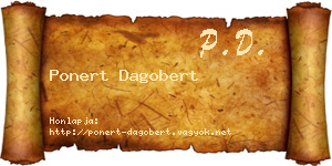 Ponert Dagobert névjegykártya